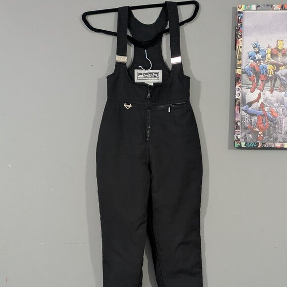 Fera Skiwear Ladies Size 6S Black Snow Bib with stirrups - Picture 1 of 4